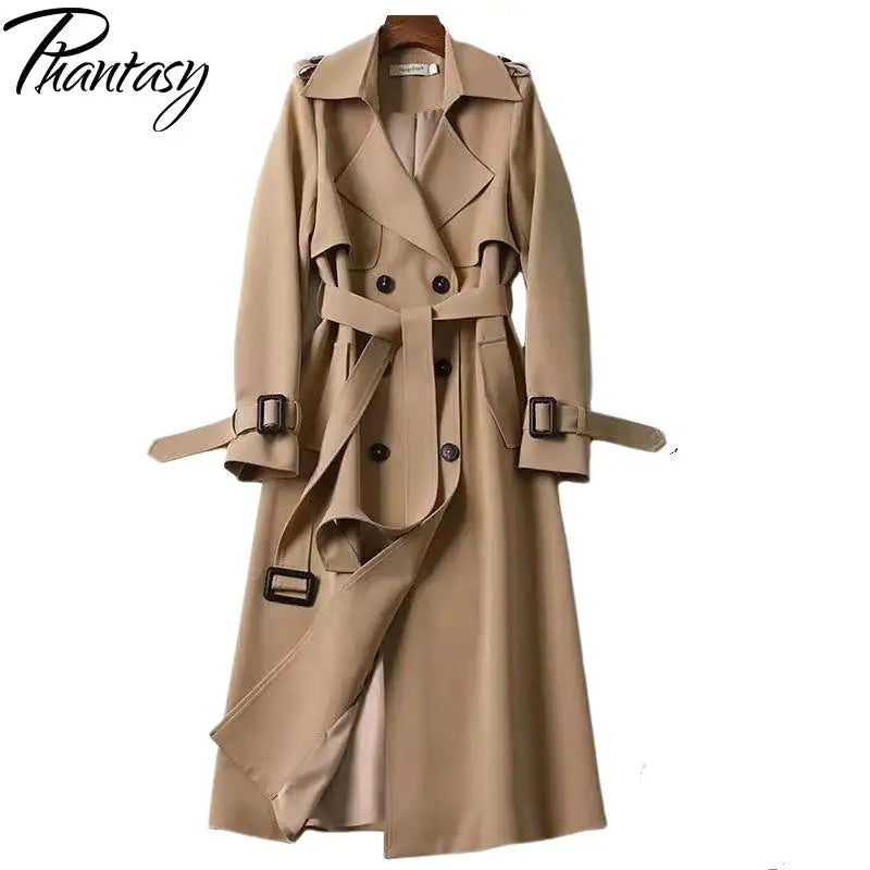 Phantasy Women’s Lace-Up British Style Trench Coat