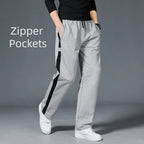 Loose Fit Men’s Straight-Leg Stripe Running Sweatpants-HighTouch