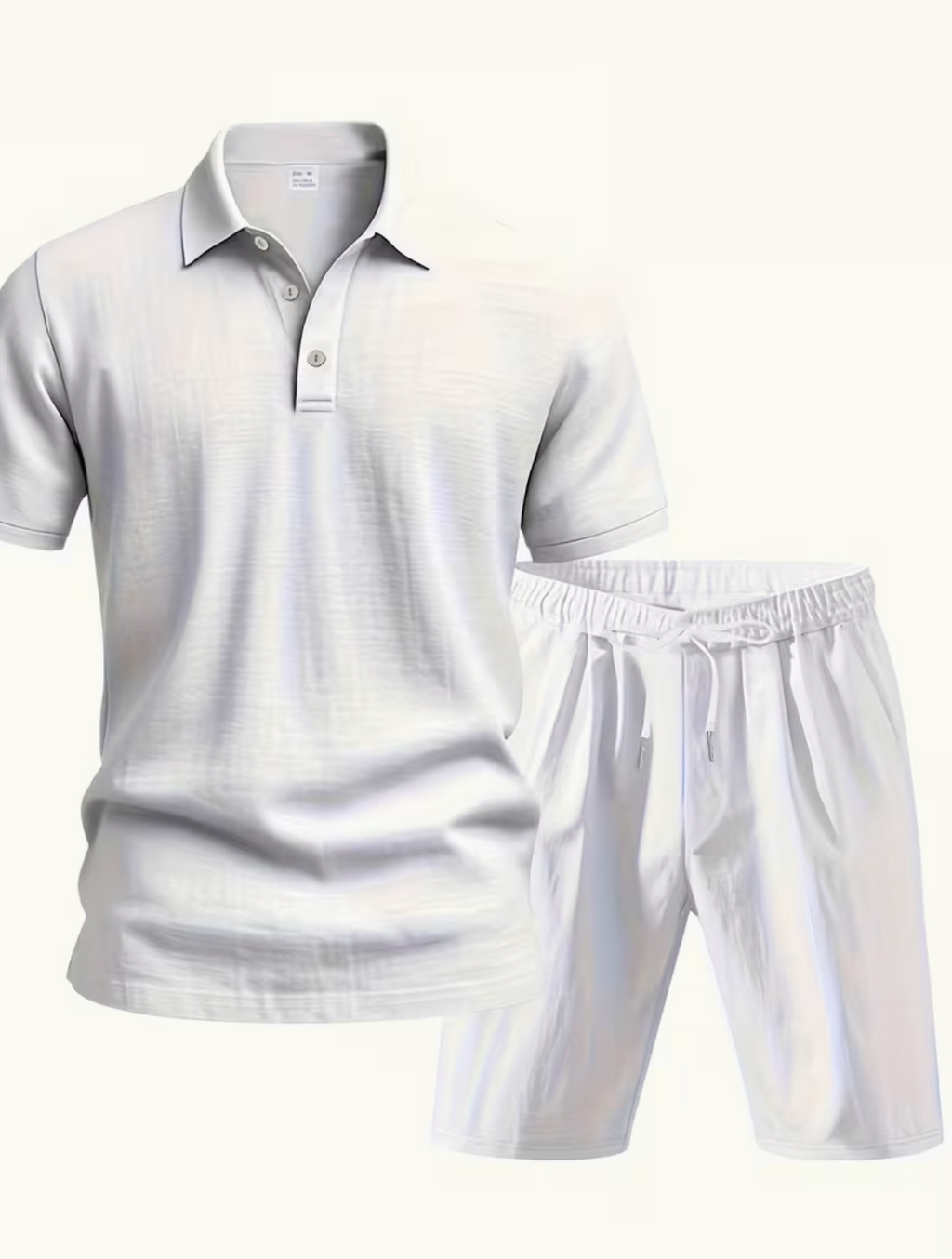 Ross - Men's Linen Premium Polo Shirt And Shorts Summer Set