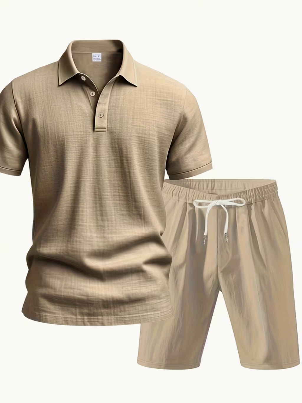 Ross - Men's Linen Premium Polo Shirt And Shorts Summer Set