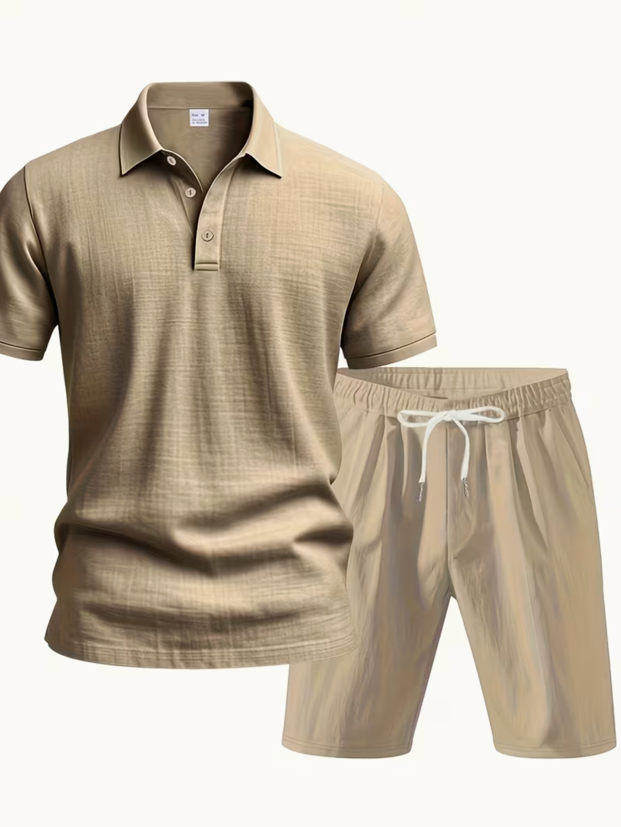 Ross - Men's Linen Premium Polo Shirt And Shorts Summer Set