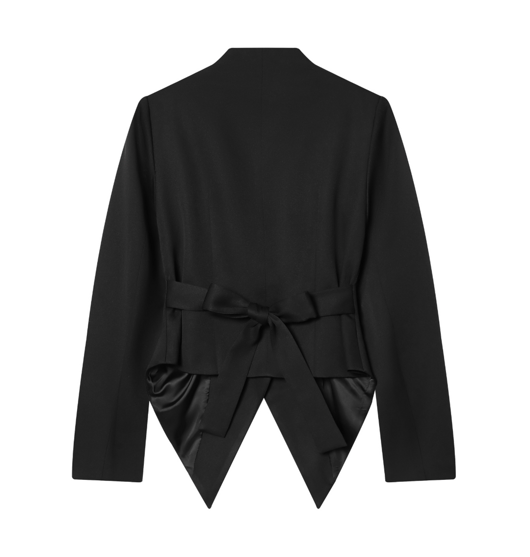Link | Tuxedo Peplum Bow-Back Blazer Top
