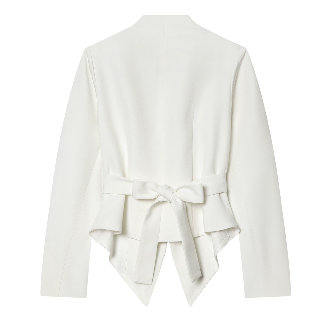 Link | Tuxedo Peplum Bow-Back Blazer Top