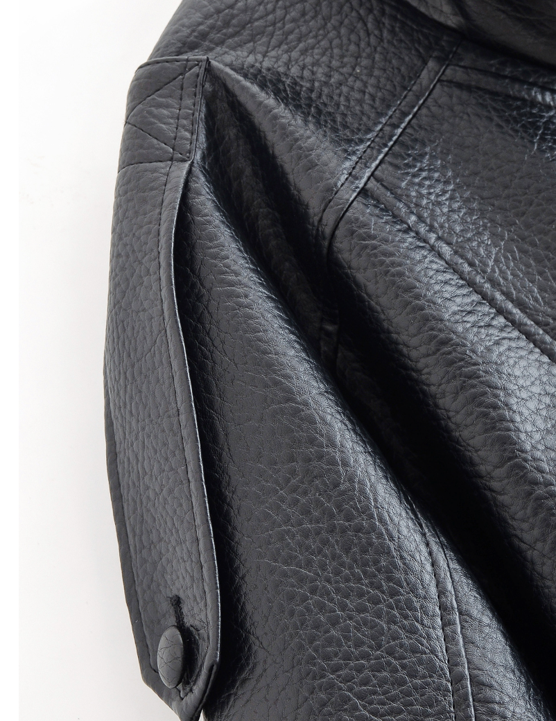 Women's Relaxed Fit Faux Leather Bomber - Zip Up Moto Jacket