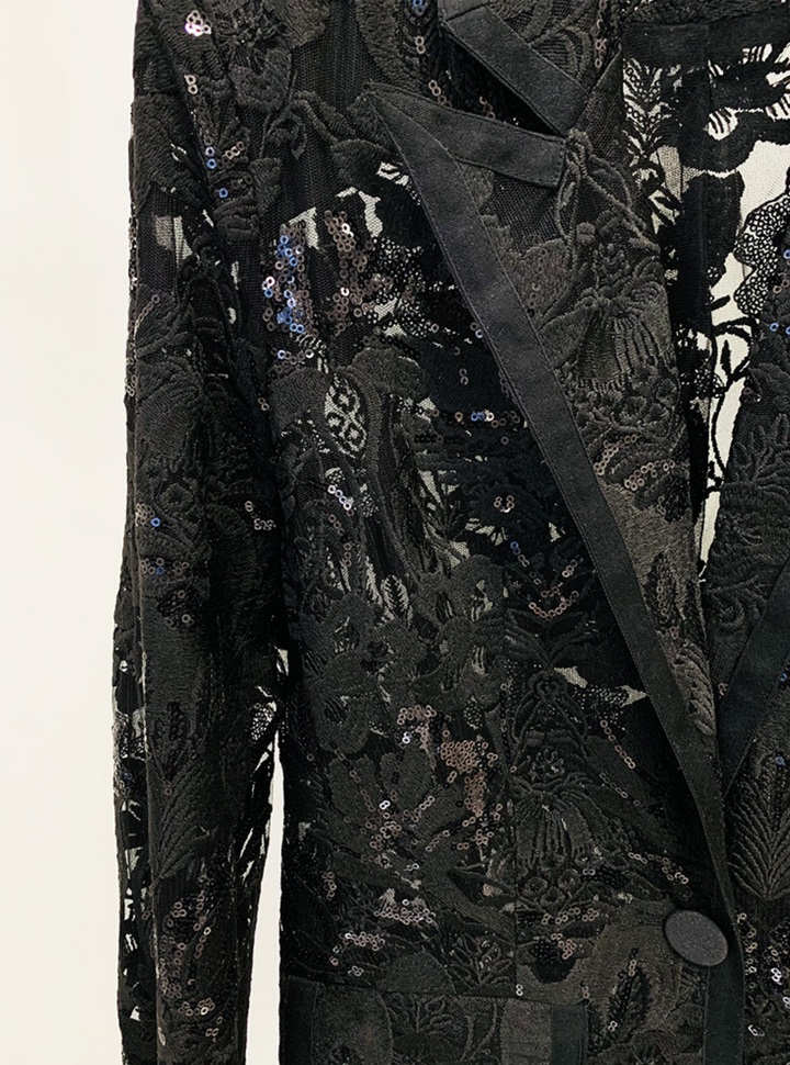 Jett | Sequin Lace Embroidered Blazer & Pants Two Piece Set
