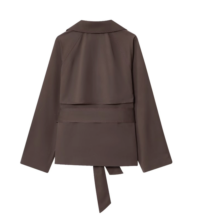 Writ | Brown Belted Cropped Trench Coat