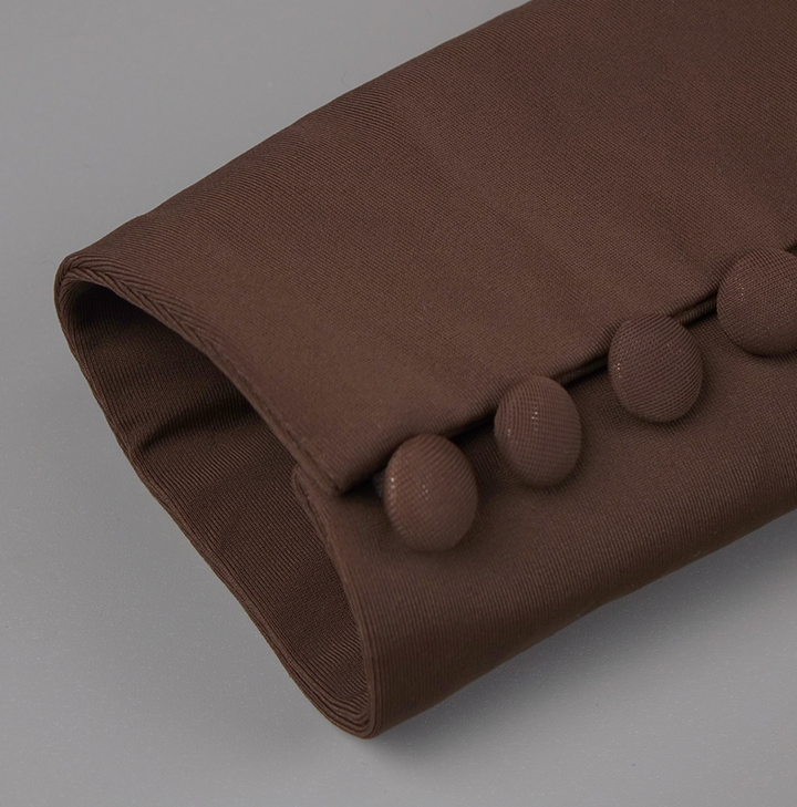 Tie | Chocolate Brown Deep V Balloon Sleeve Belted Maxi Dress