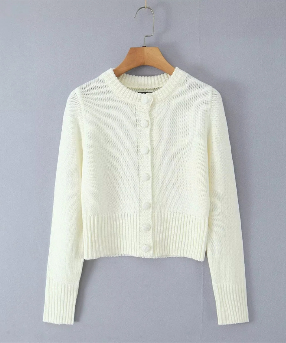 Coz | Cream Knit Cardigan and Mini Skirt Sweater Set
