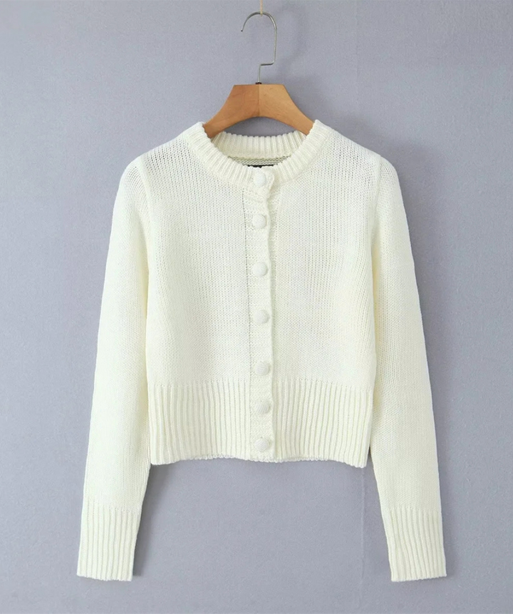 Coz | Cream Knit Cardigan and Mini Skirt Sweater Set