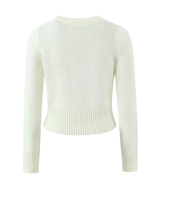 Coz | Cream Knit Cardigan and Mini Skirt Sweater Set