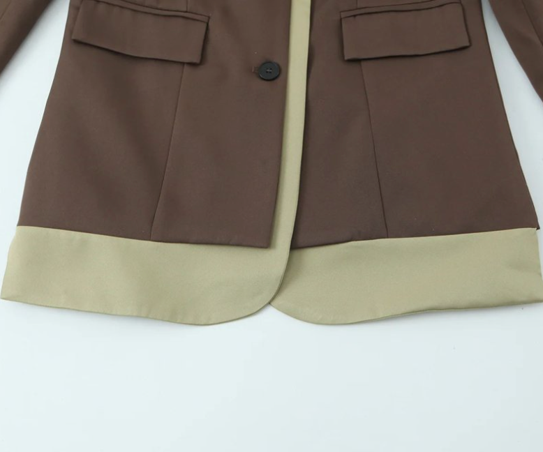 Split | Contrast Trim Longline Blazer