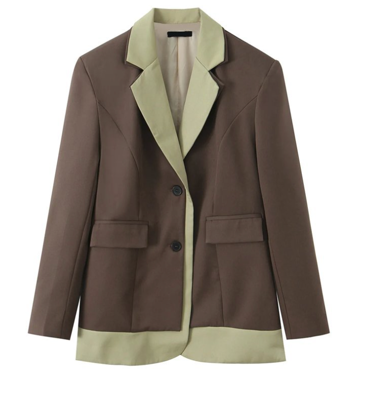 Split | Contrast Trim Longline Blazer