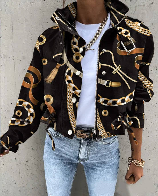 Women’s Street-Chic Button Jacket