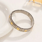 Gold Colour Titanium Steel Heart Elastic Bracelet-HighTouch