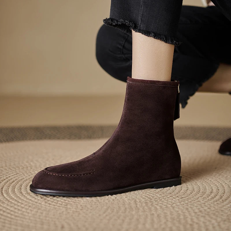 Premium Sheep Suede Chelsea Ankle Boots