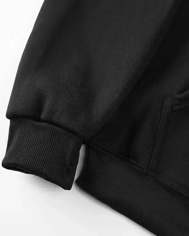 Heavy-Duty Letter Print Hoodie – Oversized Street Style Sweatshirt