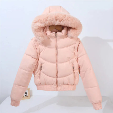 Petite Winter Padded Jacket with Fur Collar