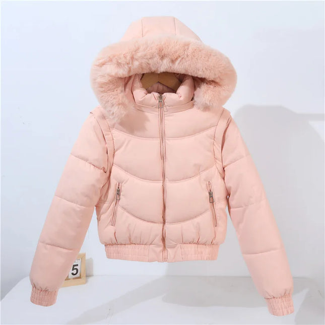 Petite Winter Padded Jacket with Fur Collar