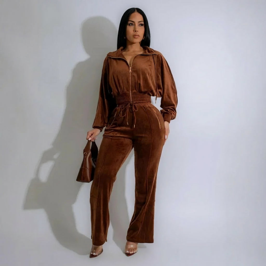 Women’s Velvet 2-Piece Tracksuit-HighTouch