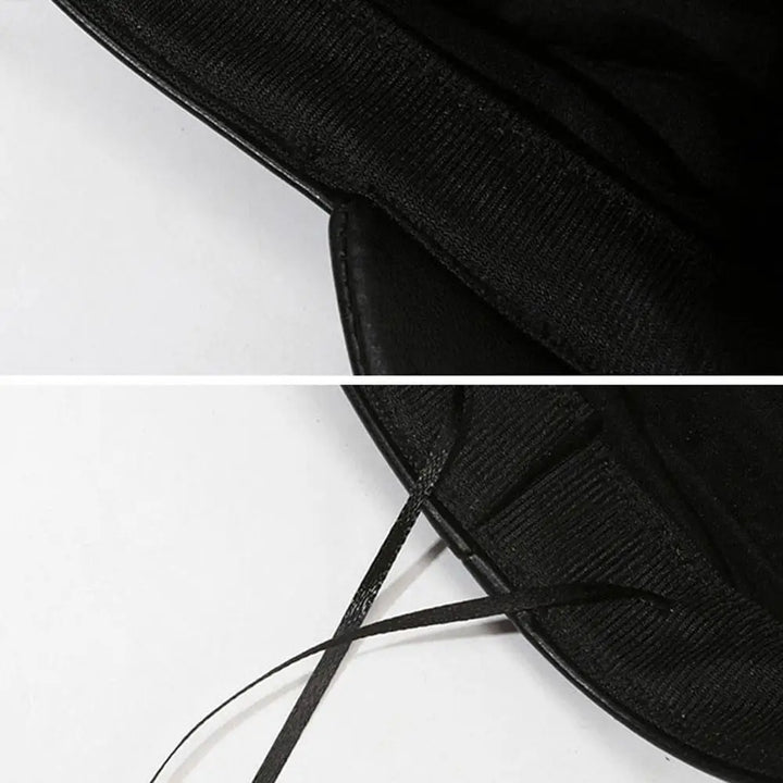 PU Leather Beret Hat All Season British Visor Baker Boy Cap