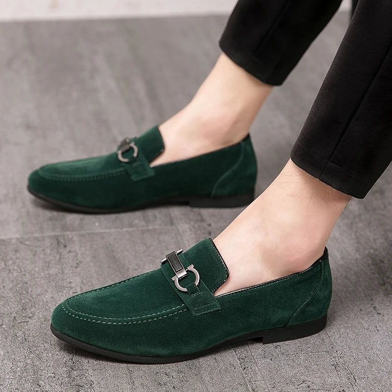 Classic Green Suede Moccasins / Loafers – Men’s Slip-On Casual