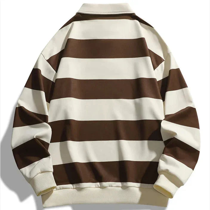 Men's Rugby Polo Shirt – Oversized Striped Fit