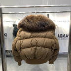 Short White Duck Down Parka Women-HighTouch