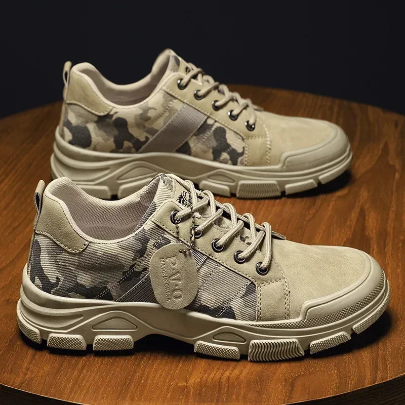 Men’s Camouflage Platform High-Top Boots-HighTouch