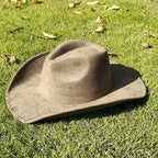 Suede Wide-Brim Western Cowboy Fedora Adjustable Fit-HighTouch