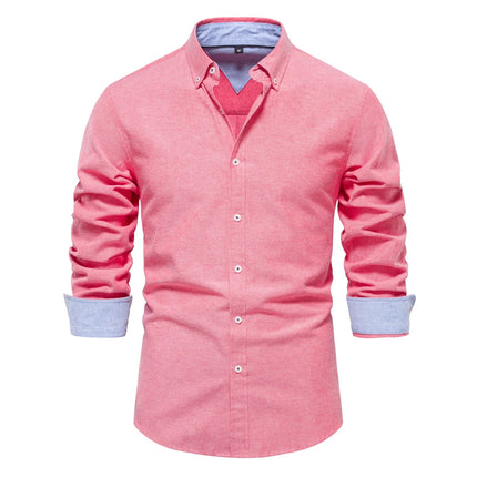 AIOPESON Men’s Cotton Oxford Shirt