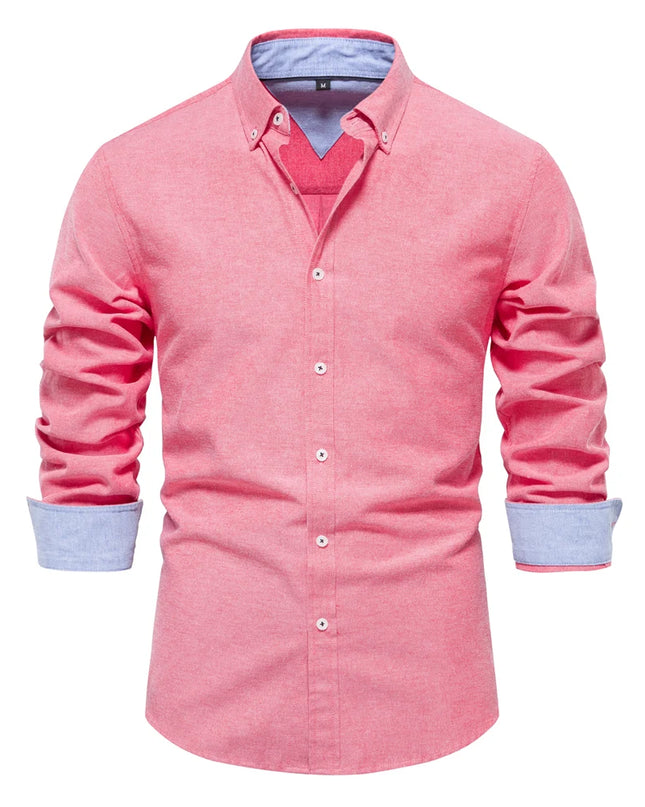 AIOPESON Men’s Cotton Oxford Shirt