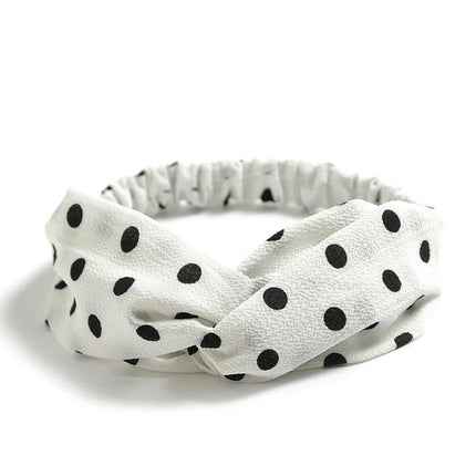 Vintage Boho Printed Cross Turban Headband – Wide Stretchy Fabric Band