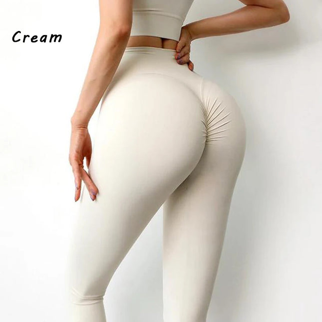 High-Waist Nylon Yoga Leggings for Women – Seamless, Butt-Lifting, Squat-Proof Fitness Tights