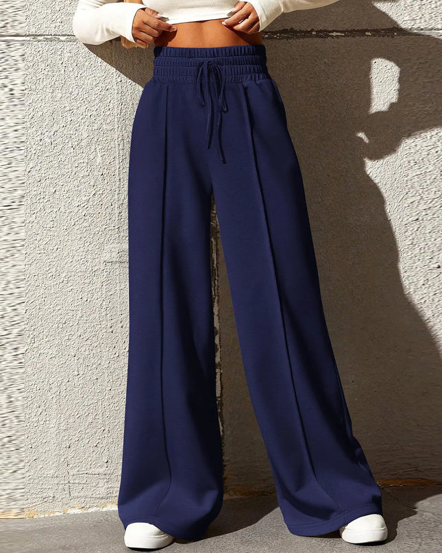 High‑Waisted Drawstring Wide‑Leg Sweatpants – Casual, Comfy & Chic