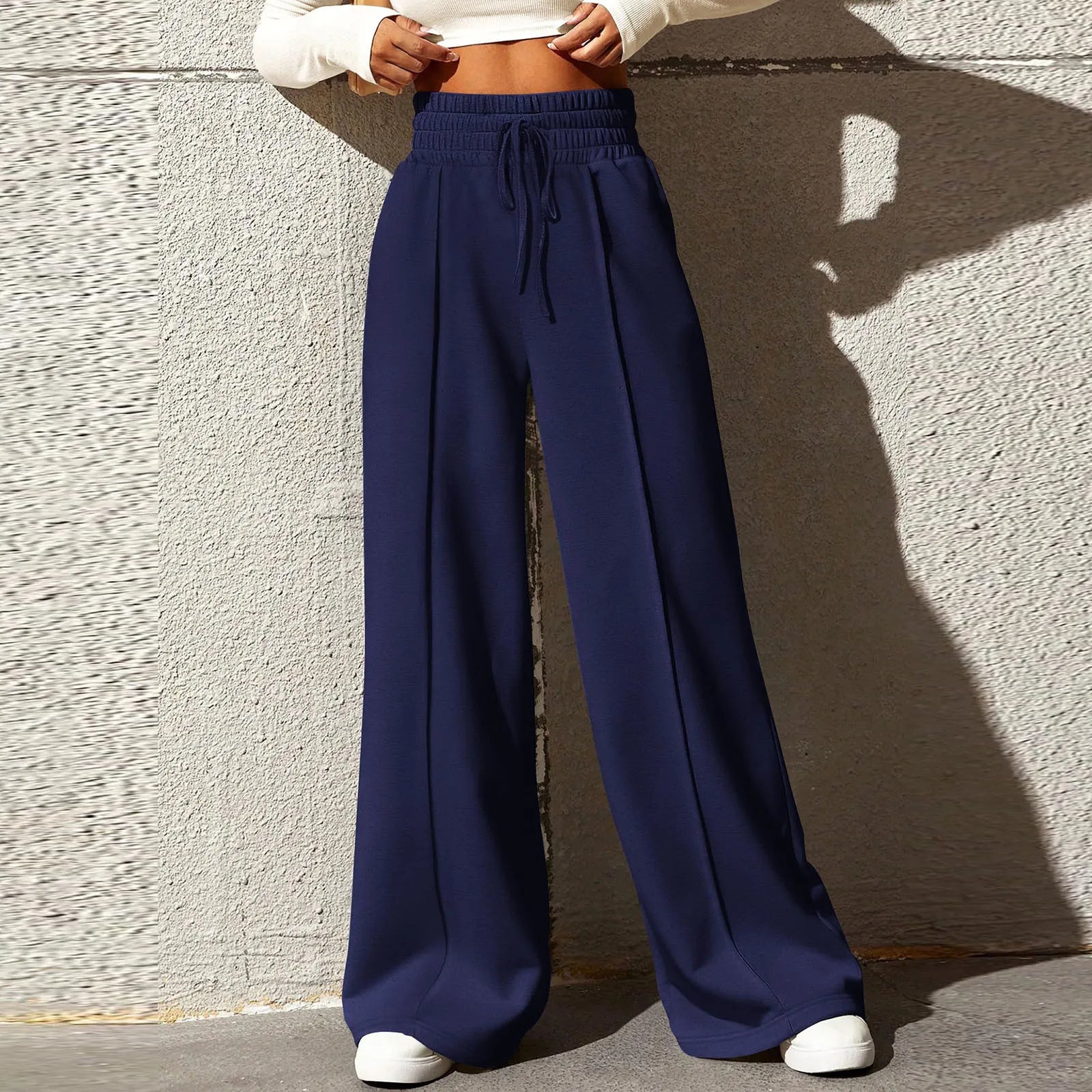 High‑Waisted Drawstring Wide‑Leg Sweatpants – Casual, Comfy & Chic