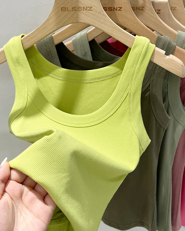 Ribbed Tank Top for Women – Stretch Fit Summer Camisole