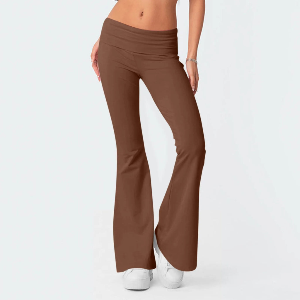 High-Waist Korean-Style Flared Yoga Pants – Autumn Fit & Everyday Com-HighTouch