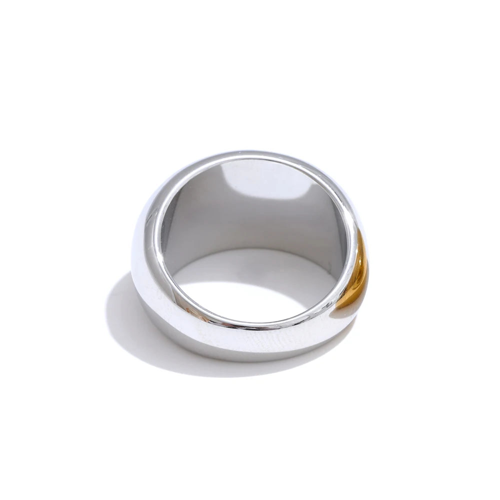 Textured Thick Stainless Steel Ring – 18K PVD Gold Plated