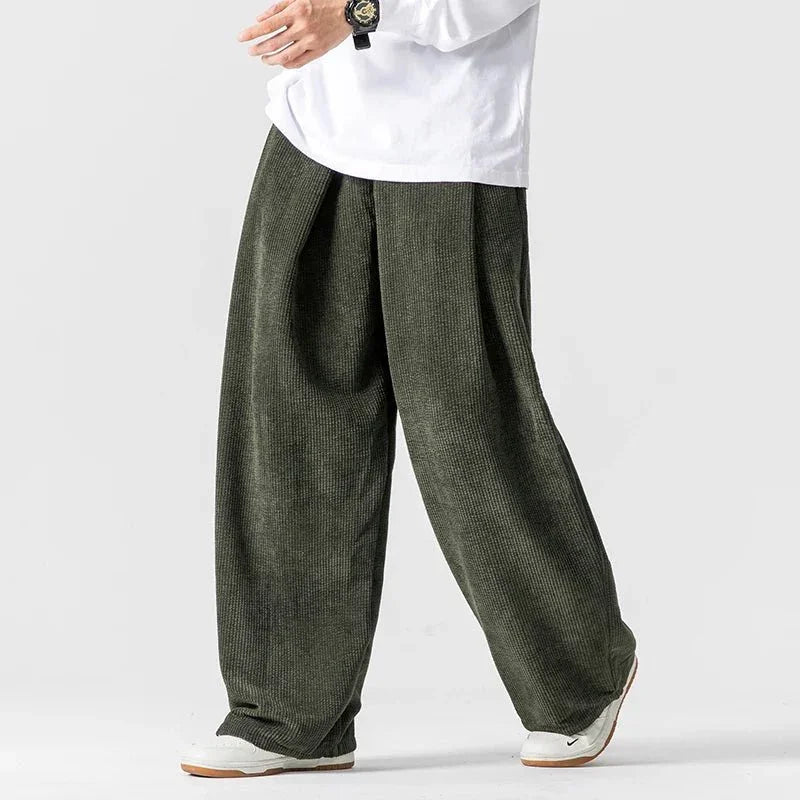 Men's Wide-Leg Corduroy Pants – 90s Style