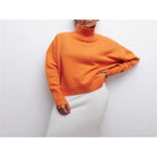 Cozy High-Neck Oversized Knit Sweater – Soft & Trendy Winter Staple-HighTouch