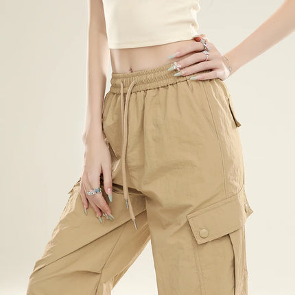 Women’s Summer Wide‑Leg Paratrooper Pants – Lightweight Casual Cargo Trousers