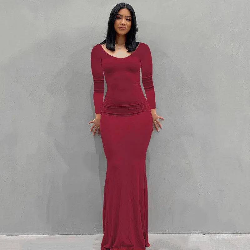Sexy Spaghetti-Strap Black Trumpet Maxi Dre-HighTouch