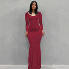 Sexy Spaghetti-Strap Black Trumpet Maxi Dre-HighTouch