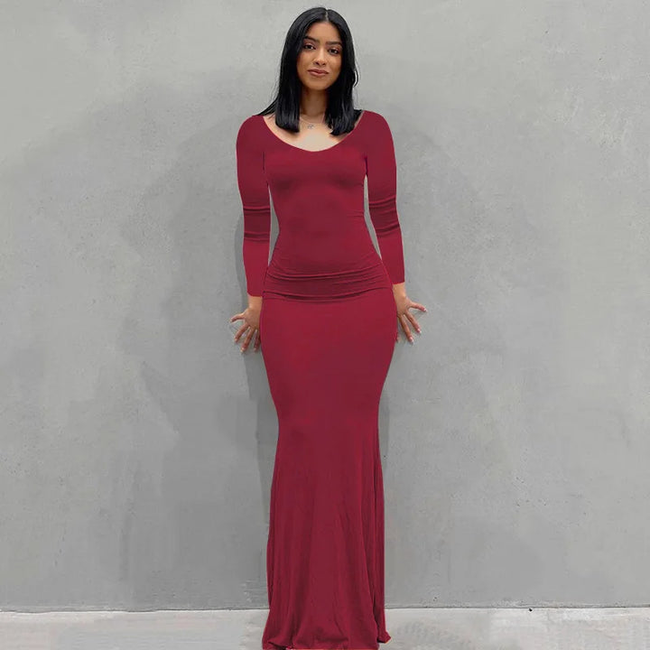Sexy Spaghetti-Strap Black Trumpet Maxi Dre-HighTouch