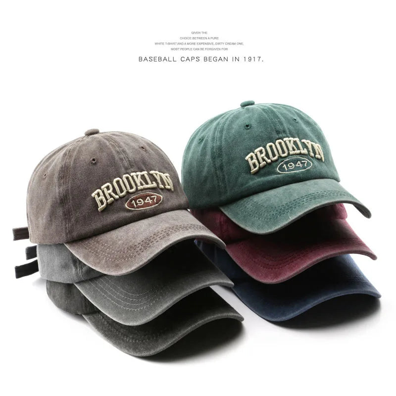 Retro Brooklyn Embroidered Baseball Cap – Adjustable
