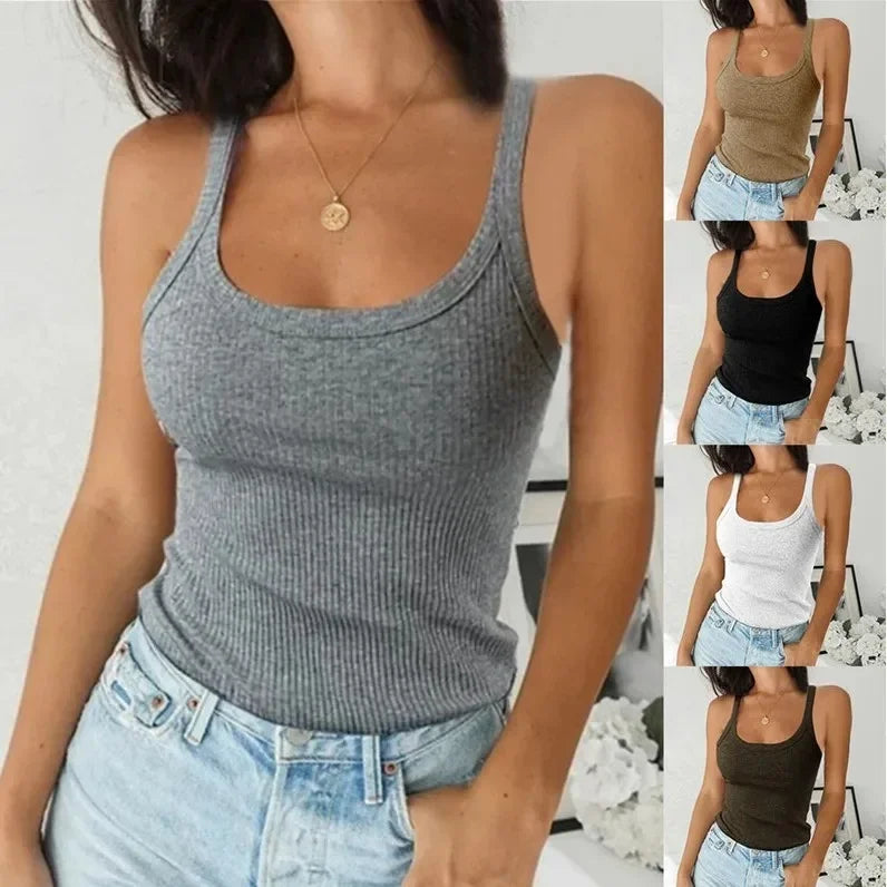 Sexy Round Neck Solid Top T-Shirt Women Inner Outer Wear