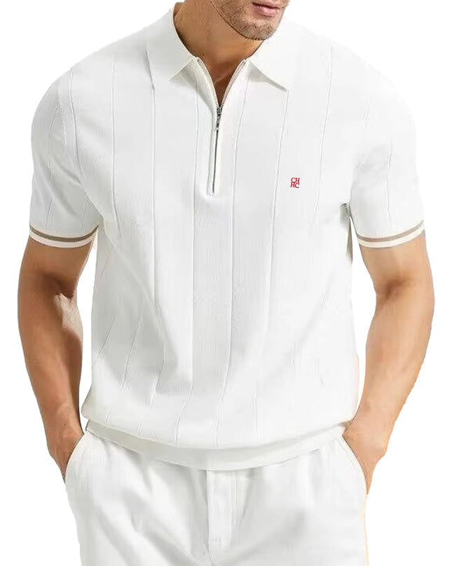 CHCH | Summer Ribbed Knit Polo Shirt for Men