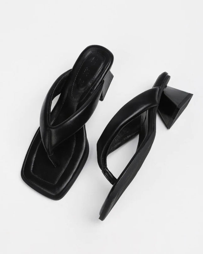 Square-Toe High Heel Sandals