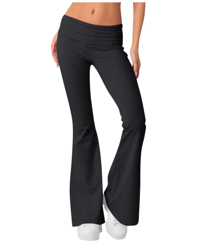 High-Waist Korean-Style Flared Yoga Pants – Autumn Fit & Everyday Com