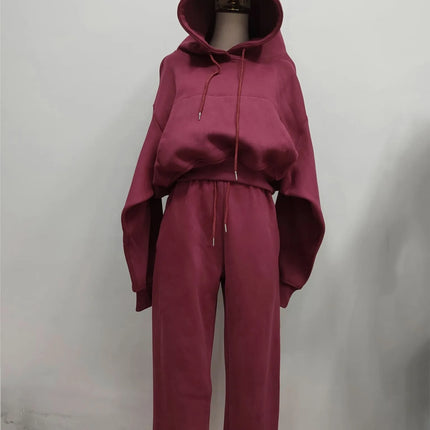 Women’s Fleece Tracksuit Set – Soft Hoodie & Jogger Pants for Cozy Style